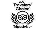 The image features the 2021 Travelers&rsquo; Choice award logo from TripAdvisor, highlighting user-recognized top destinations.